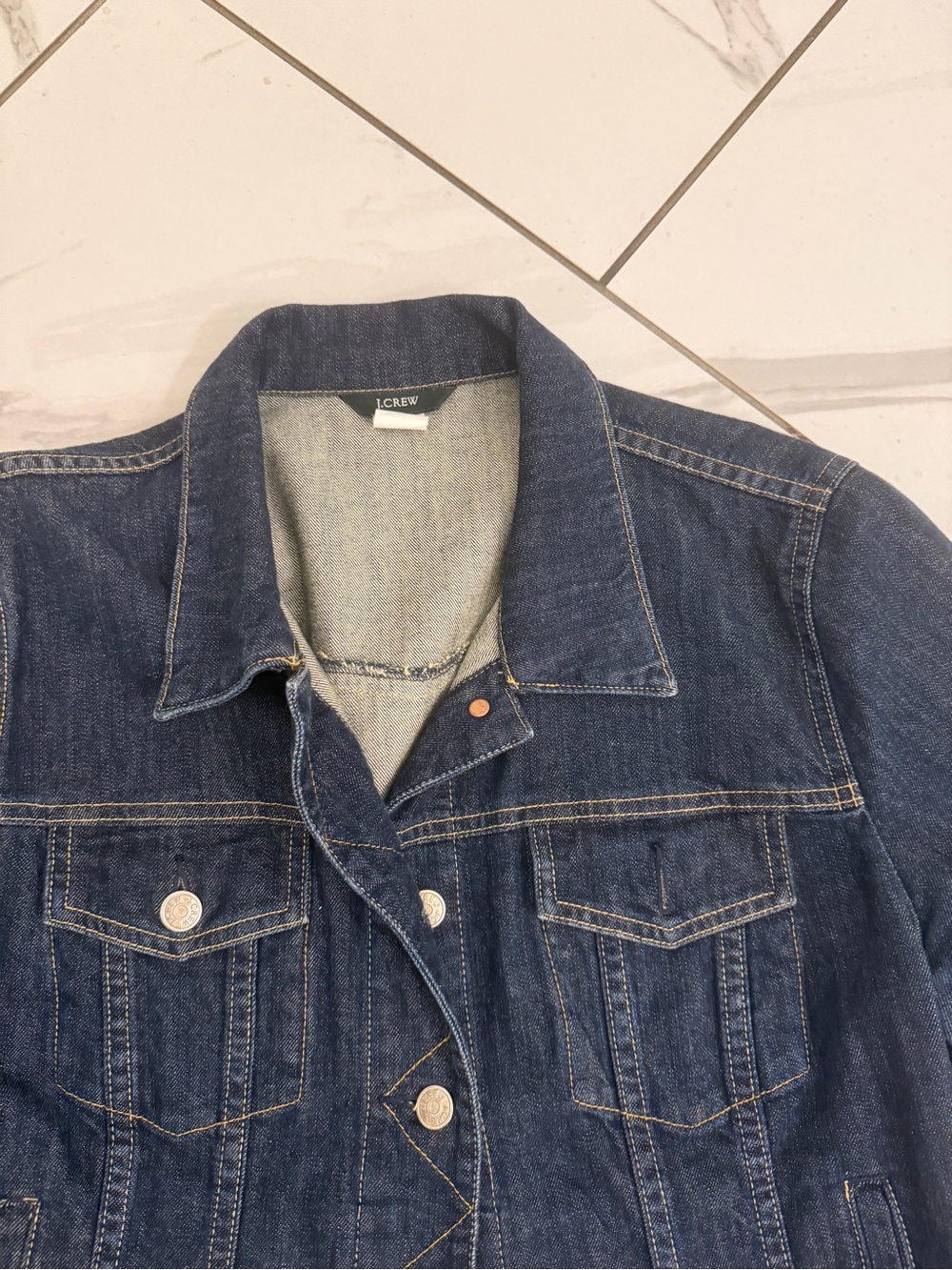 J. Crew Dark Blue Denim Jean Jacket - Picture 2 of 5